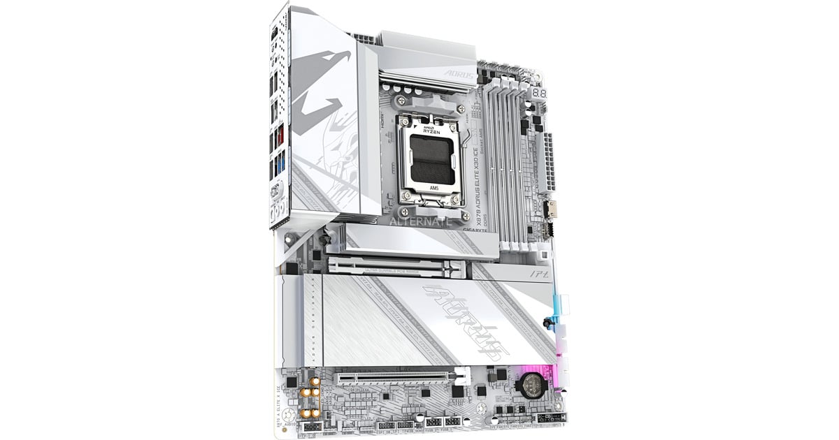 ALTERNATEUpgrade Kit X870 AORUS ELITE X3D ICE / Ryzen 5 7500X3D / 32 GB  (Zilver/wit, Moederbord, CPU, Geheugen)