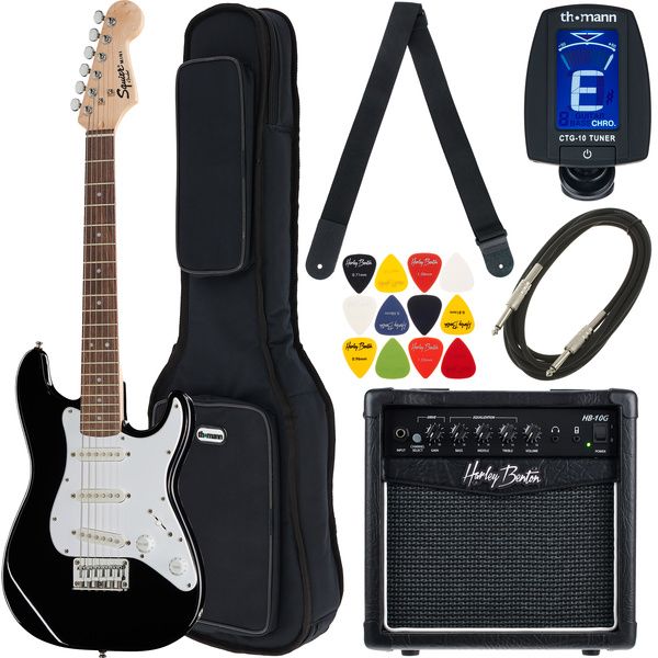 Squier Mini Strat V2 BK IL Bundle