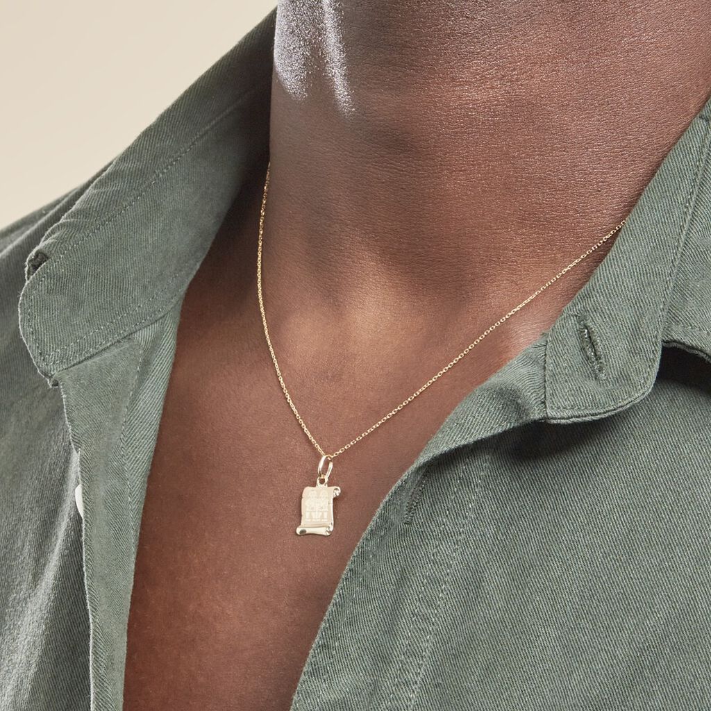 Pendentif Lamie Zodiaque Parchemin Or Jaune