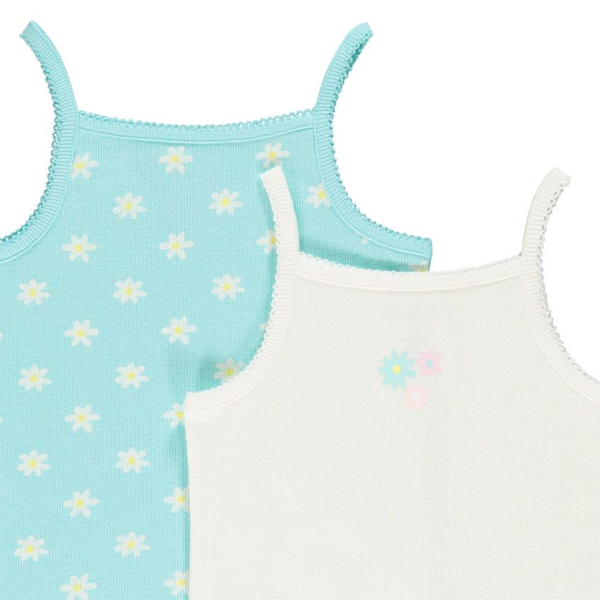 Lot de 2 maillots de corps à bretellles pour fille - Vert