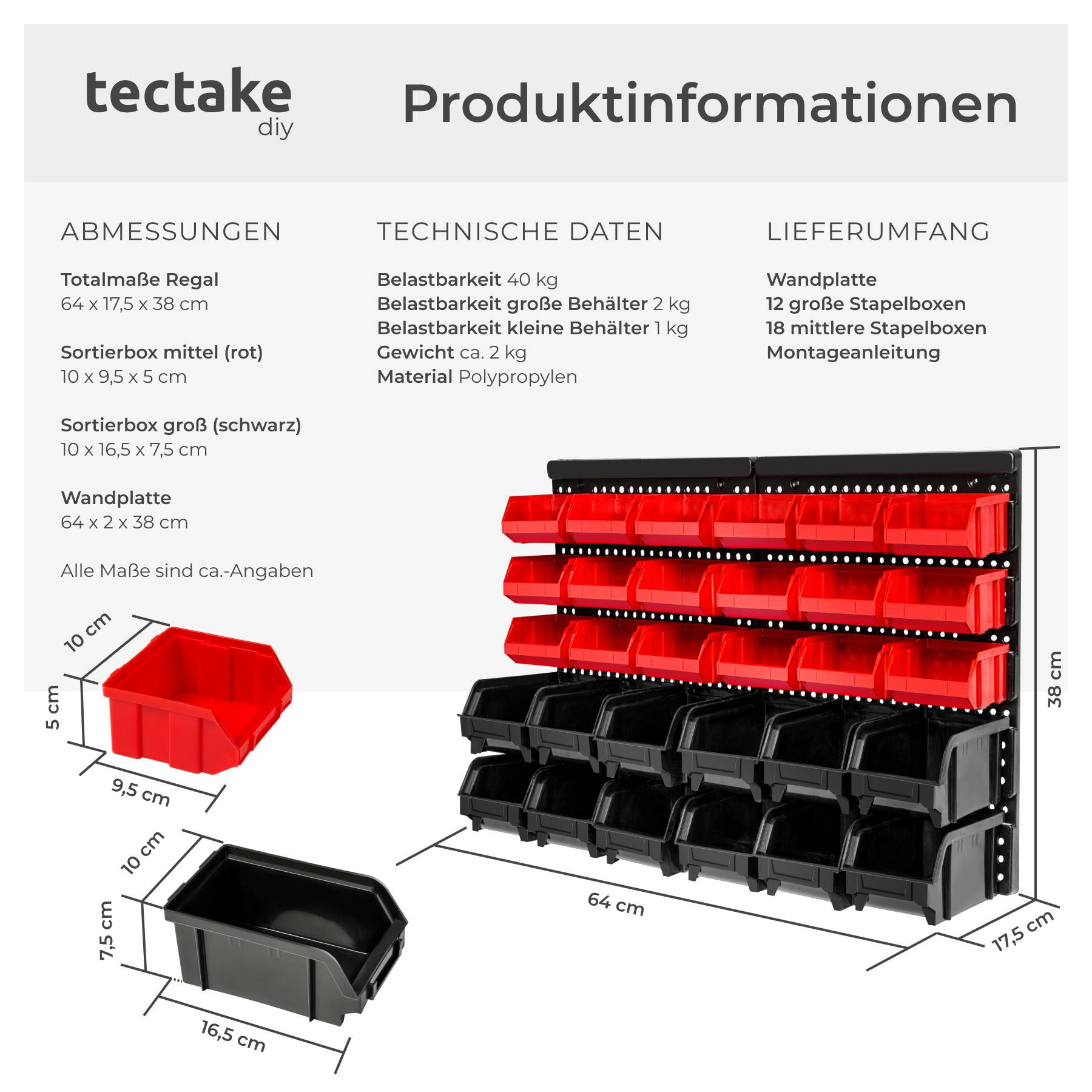 Wandregal Stapelboxen