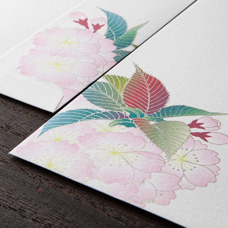 MIDORI JAPAN - Plantenprint envelop / briefpapier / ansichtkaart / set (verschillende ontwerpen)