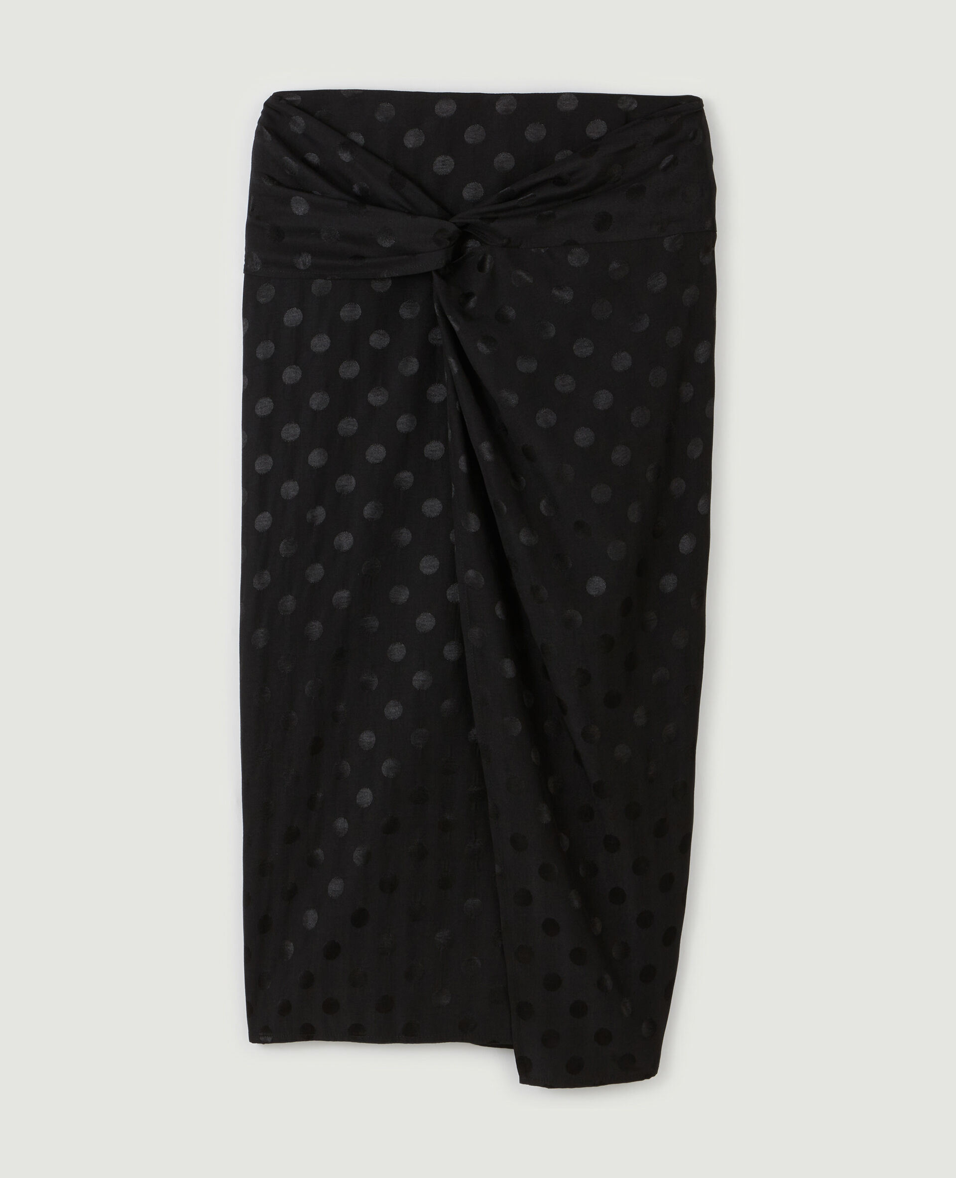 Jupe midi effet portefeuille - Noir