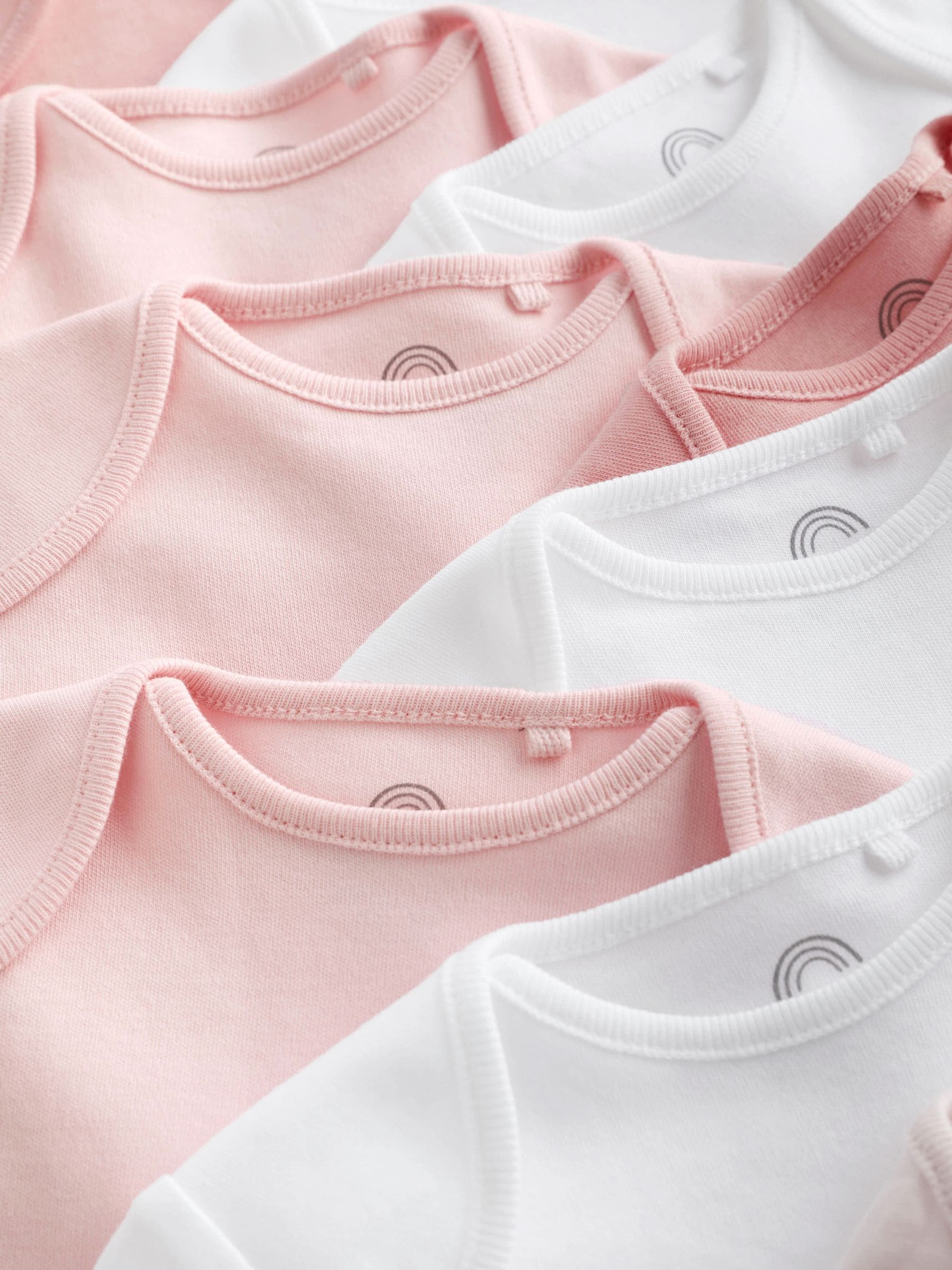 Roze/wit - Essentiële babyrompertjes met korte mouwen