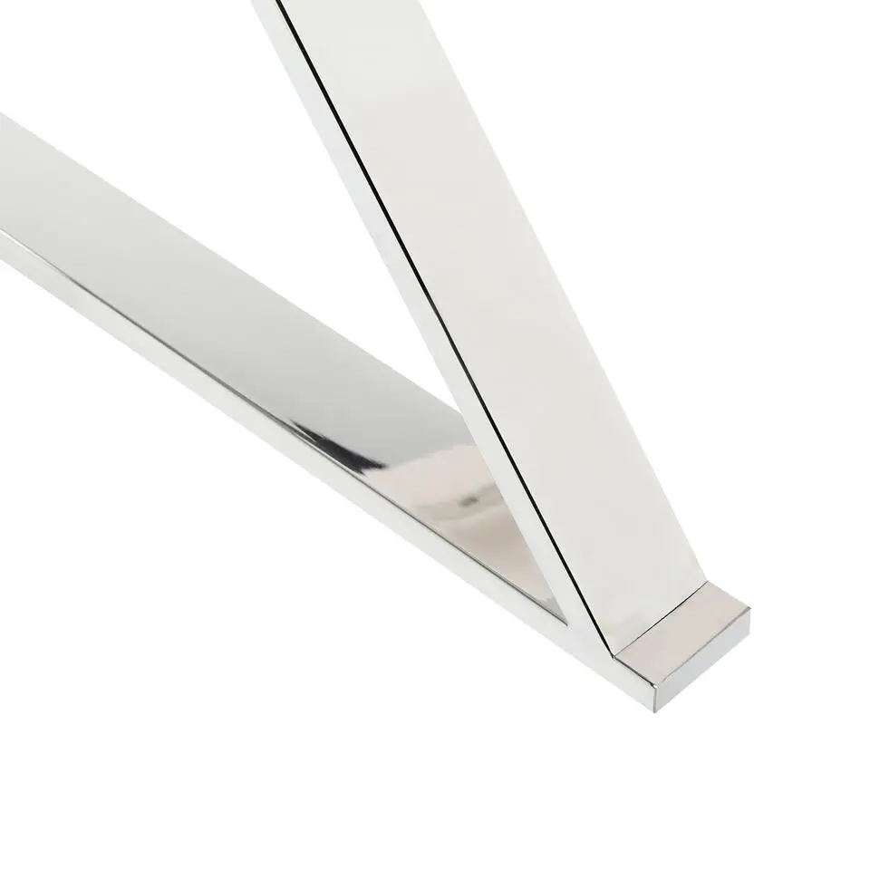 ATTICA - Eettafel - Wit/Zilver - Veiligheidsglas