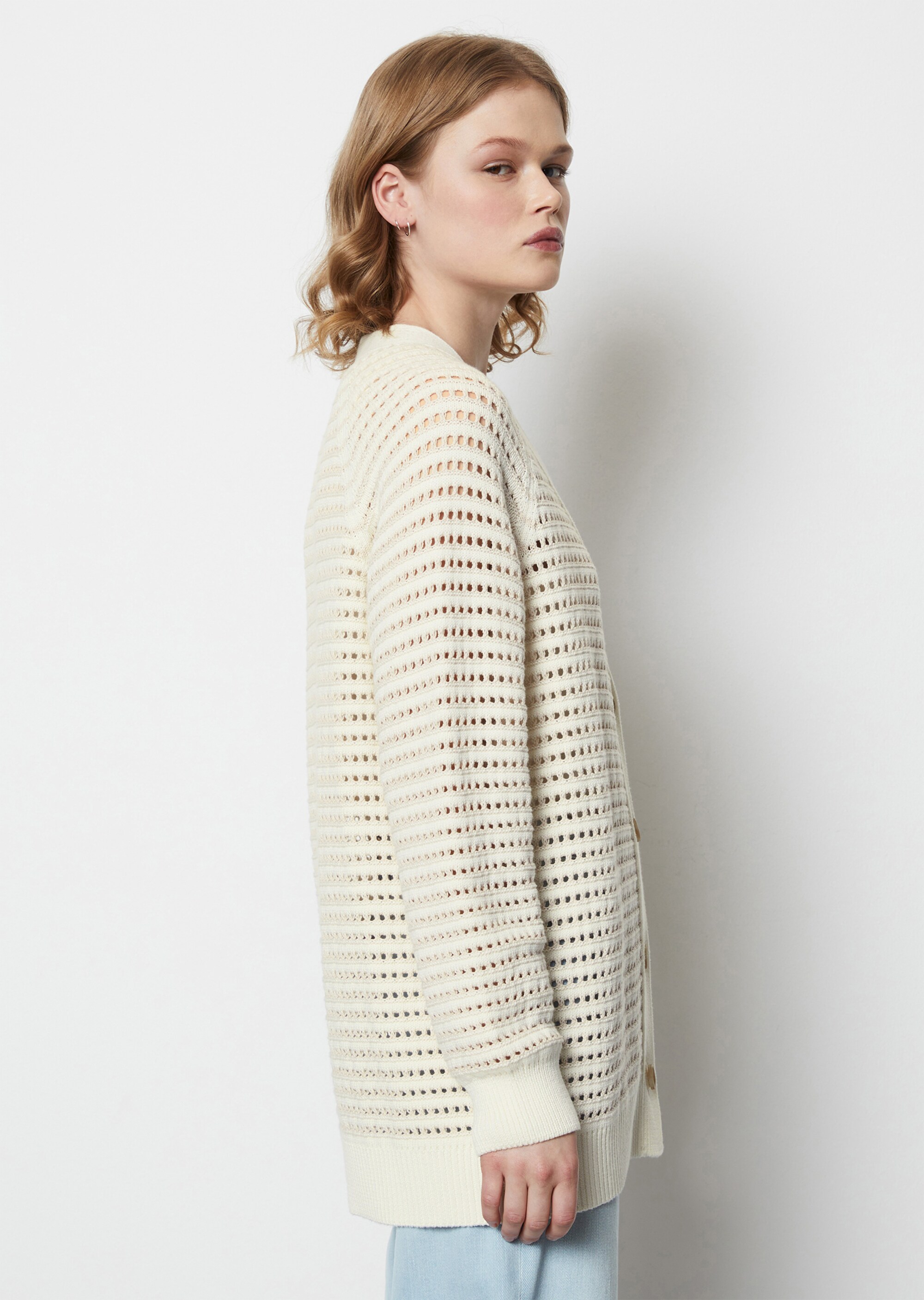 DfC V-Neck-Cardigan relaxedmit Ajour-Muster