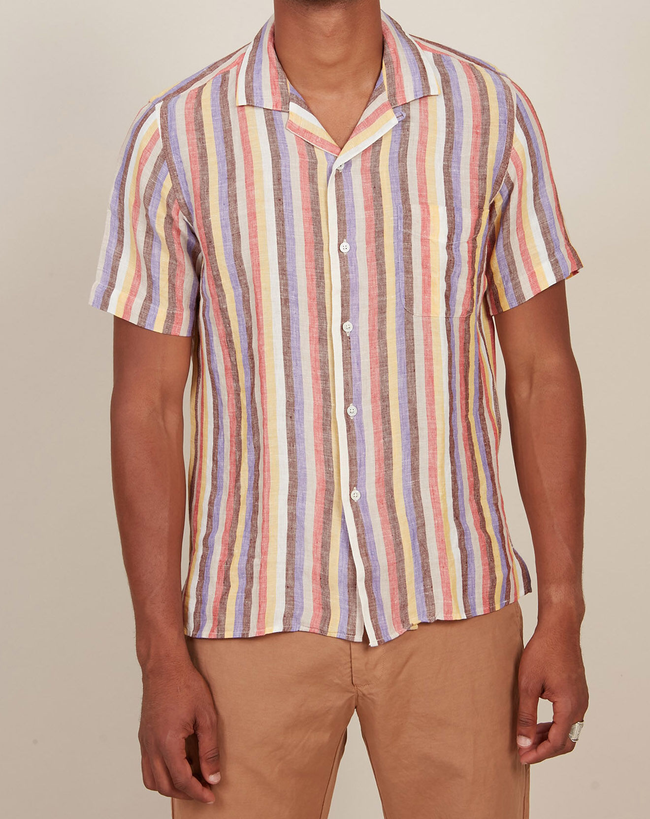Hartford Chemise 100% Lin slim Slam baby rose