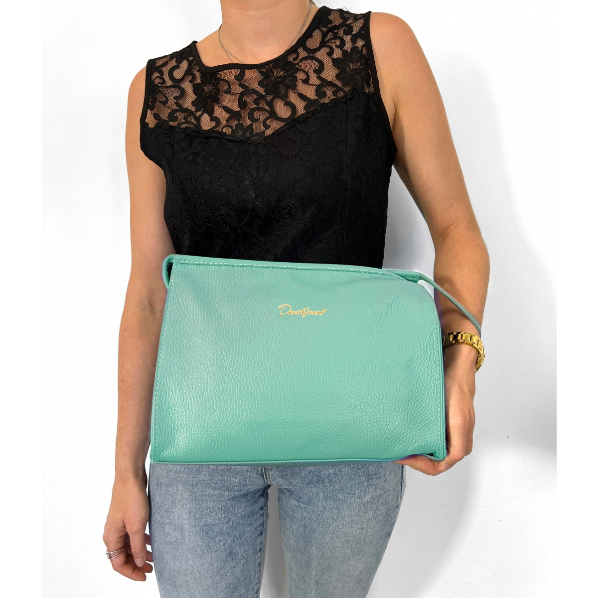 David Jones Trousse de toilette cuir de vachette David Jones