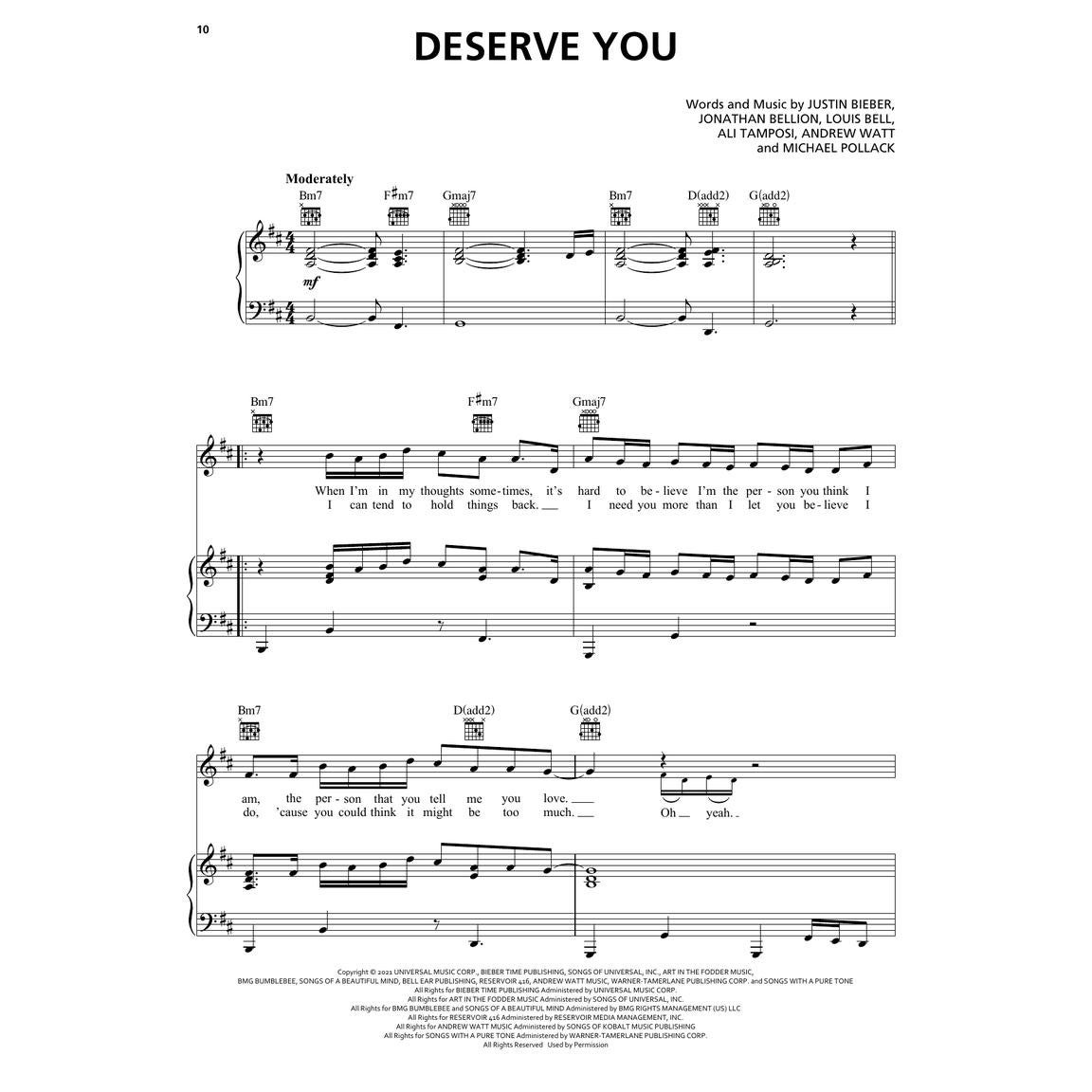 Hal Leonard Justin Bieber Justice voor piano, zang en gitaar