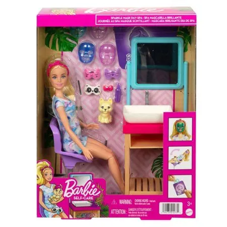 Barbie Glitzer-Gesichtsmasken Wellnesstag Spielset