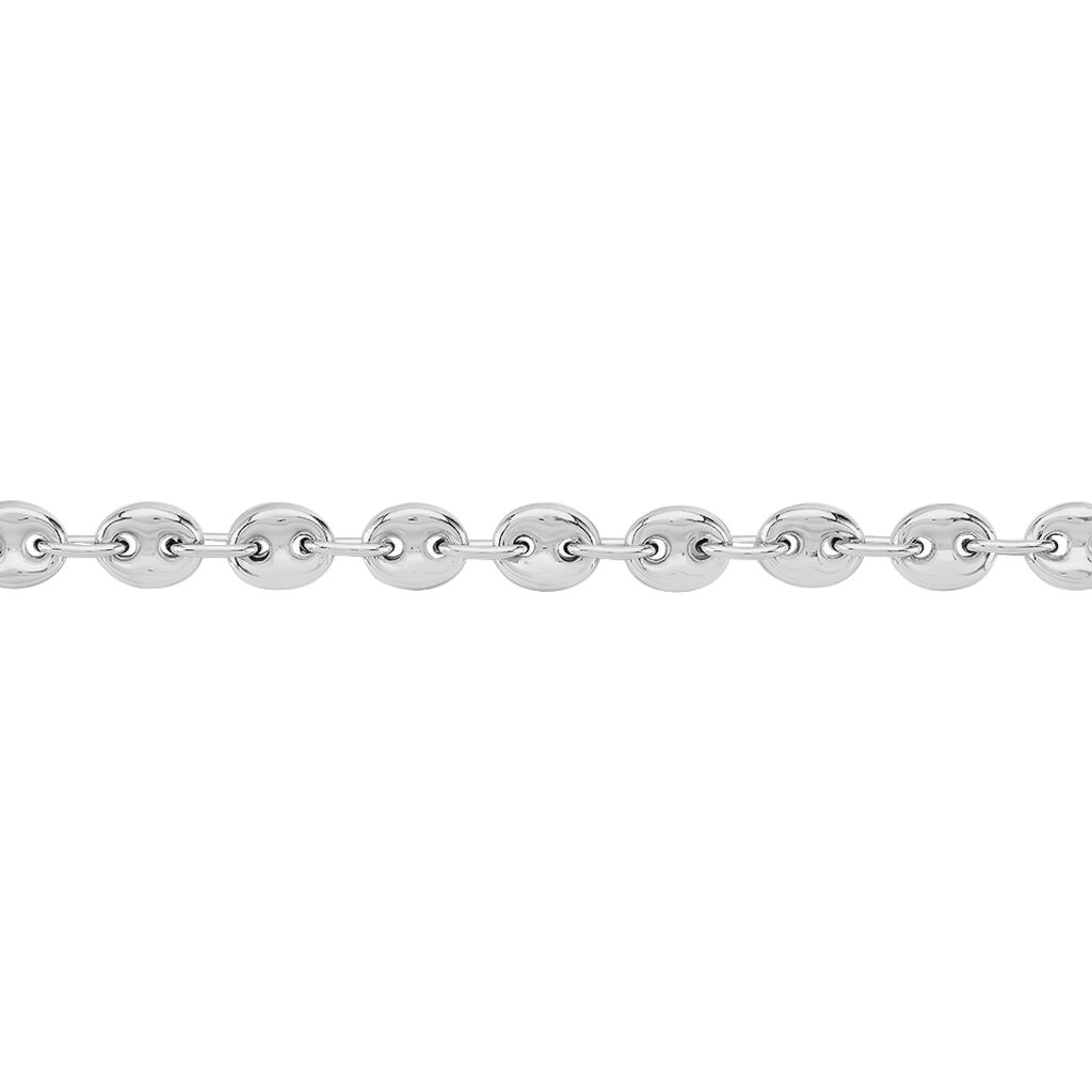 Collier Carrus Maille Grain De Cafe Argent Blanc