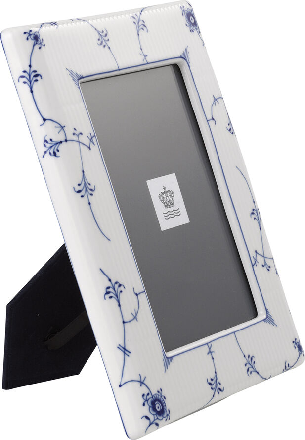 Royal Copenhagen Musselmalet Riflet Billedramme, 16,5x21 cm Hvid