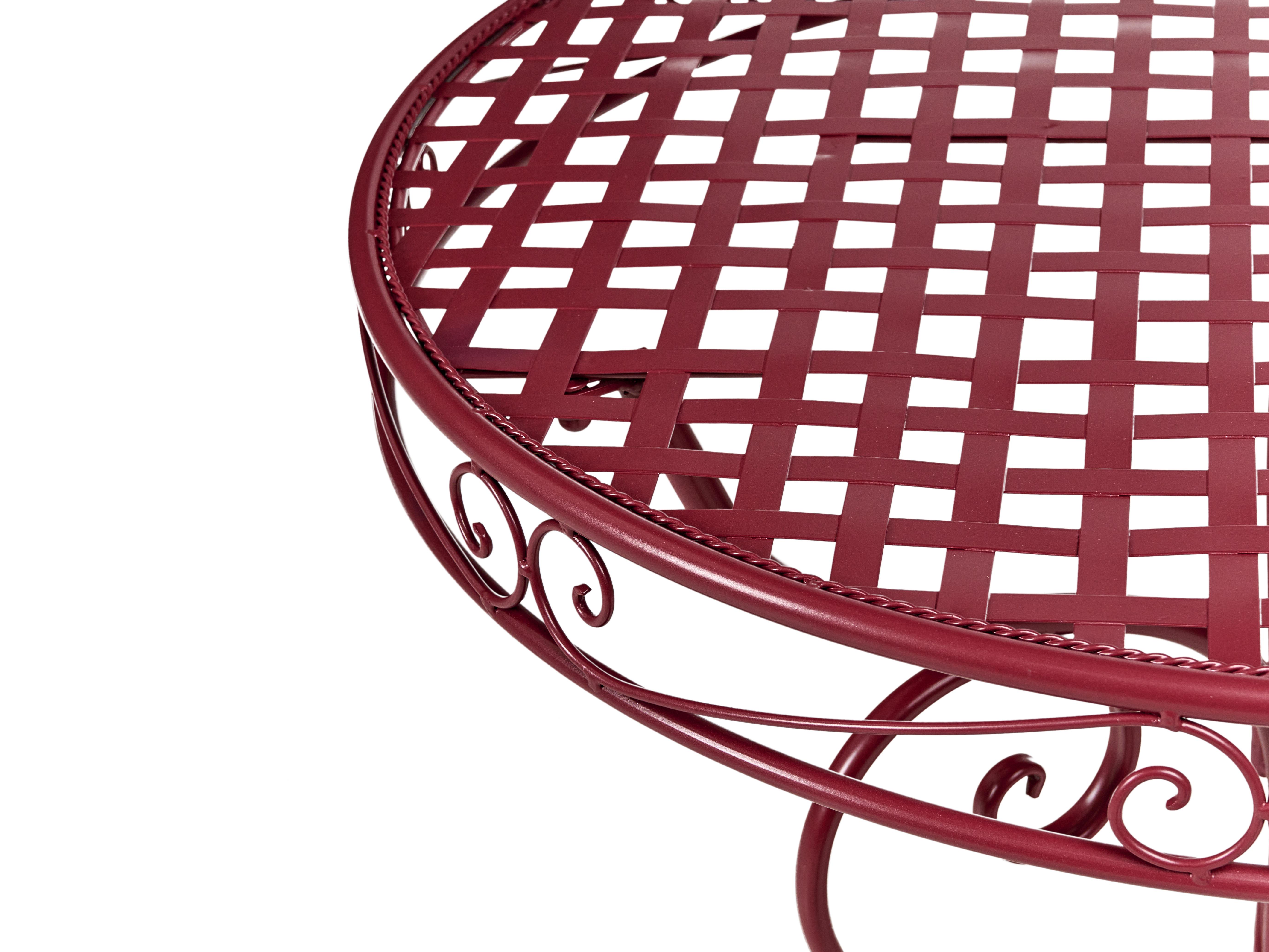 Bistroset ALBINIA Metaal Bordeauxrood