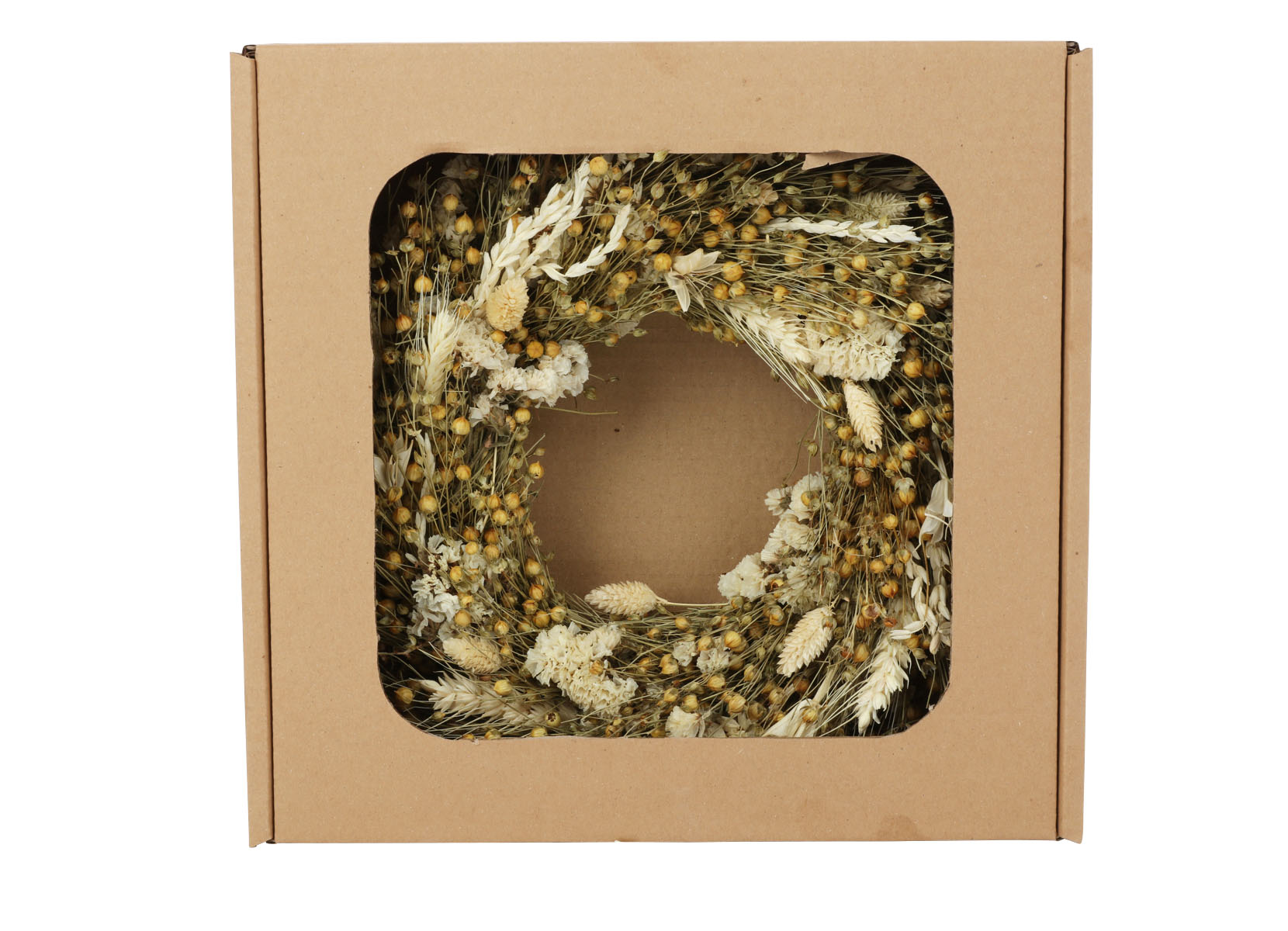 Trockenblumenkranz 30cm Beige