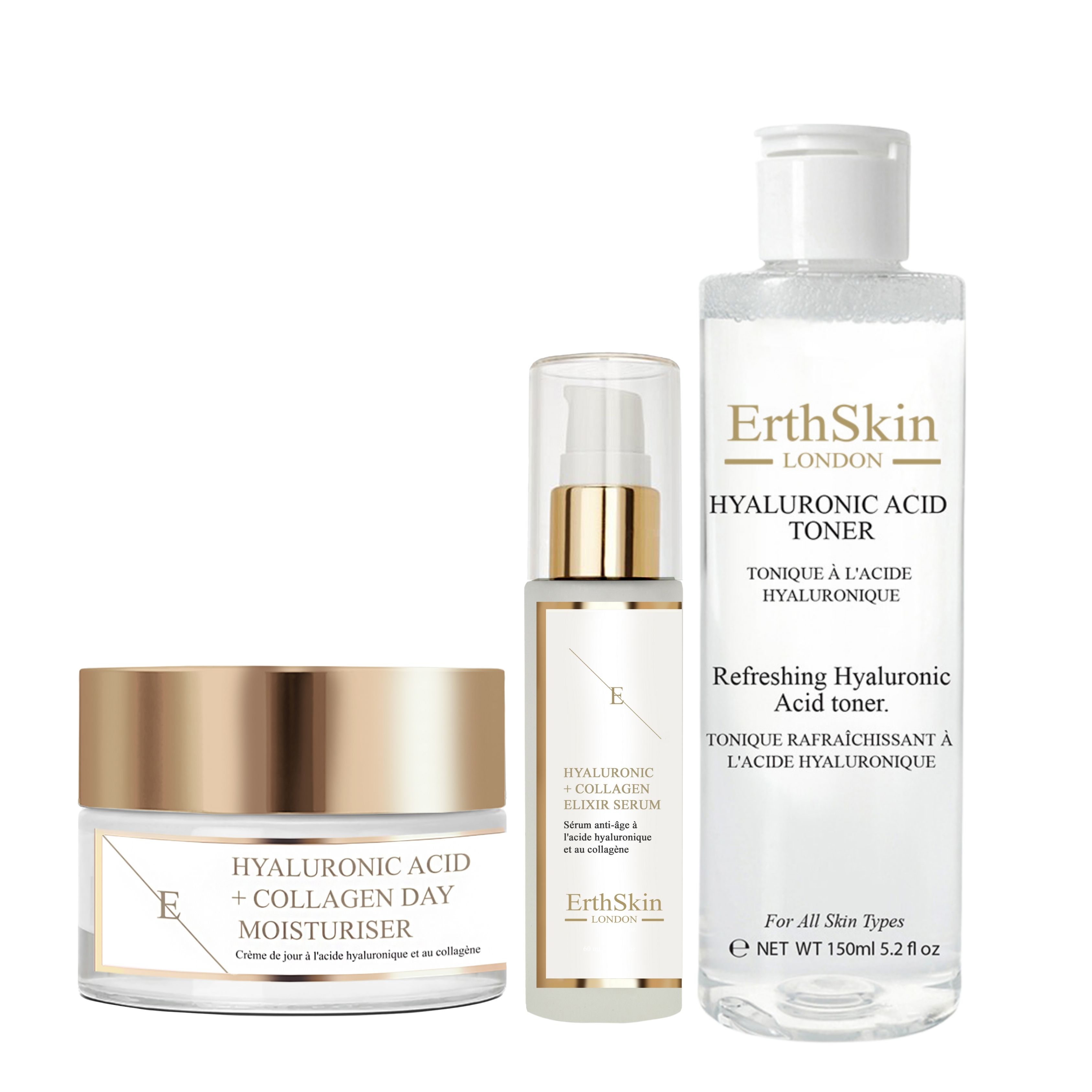 Erth skin london Hyaluronsäure Gesichtspflege Trio