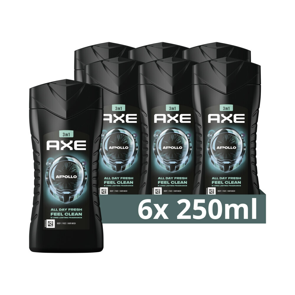 6x Axe 3-in-1 Douchegel Apollo250 ml
