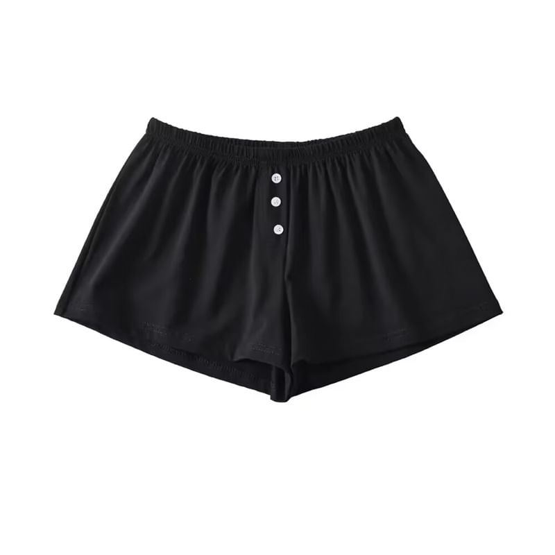 Bazer - Effen pyjamashort met elastische taille