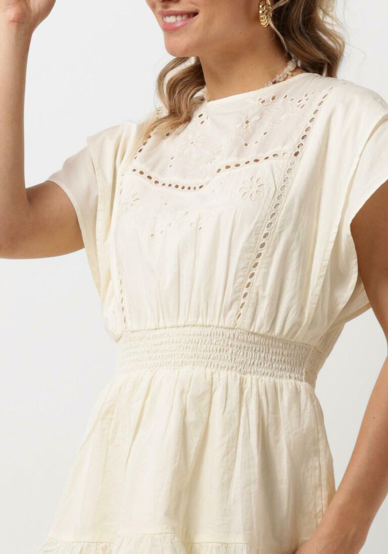 SCOTCH & SODA gebroken wit scotch & soda mini jurk mini dress with broderie anglaise