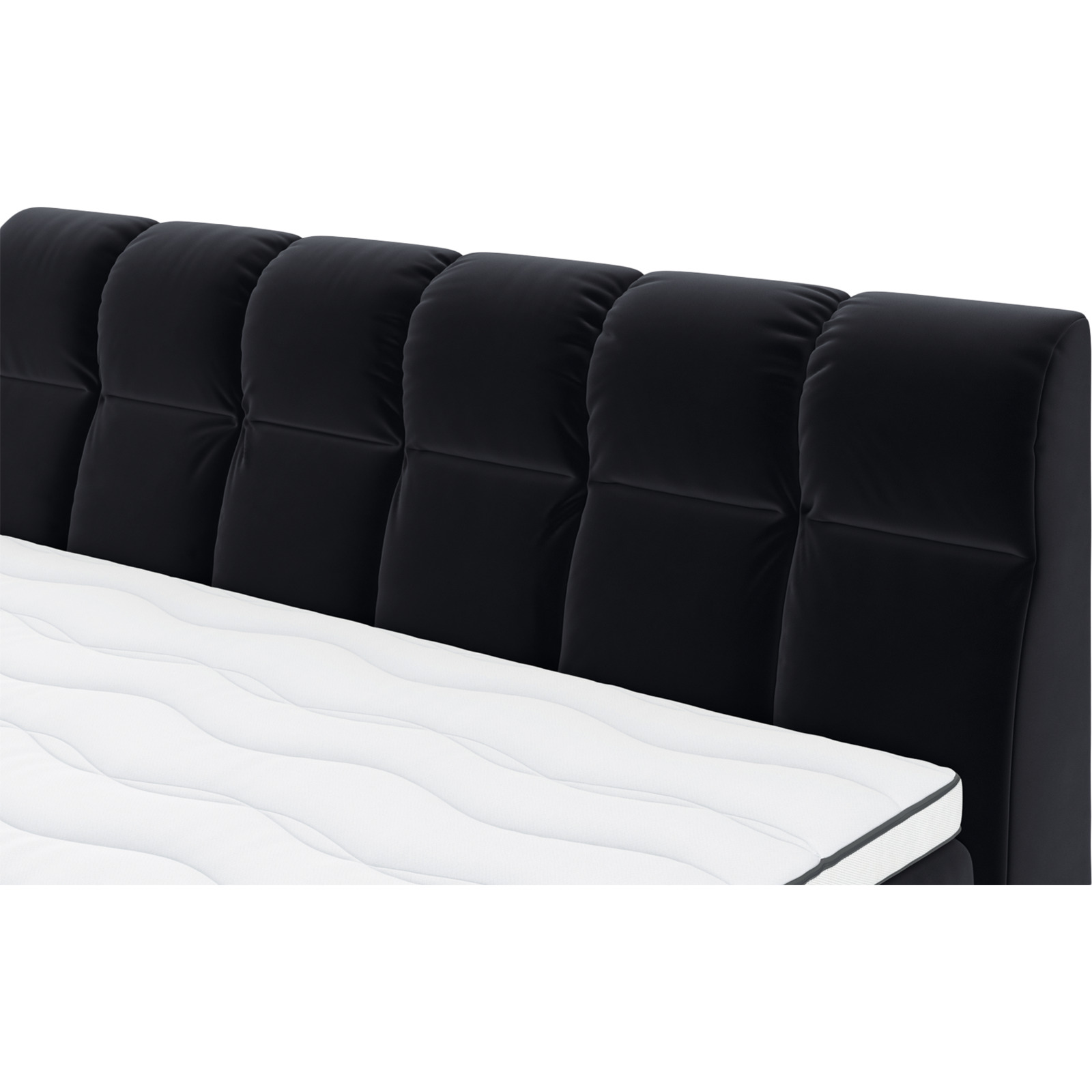 Boxspringbett Downtown Stoff Velvet schwarz 180 x 200 cm