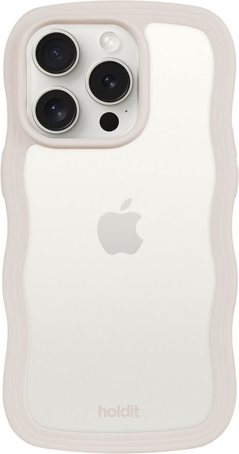 HoldIt Wavy Case iPhone 15 Pro Beige