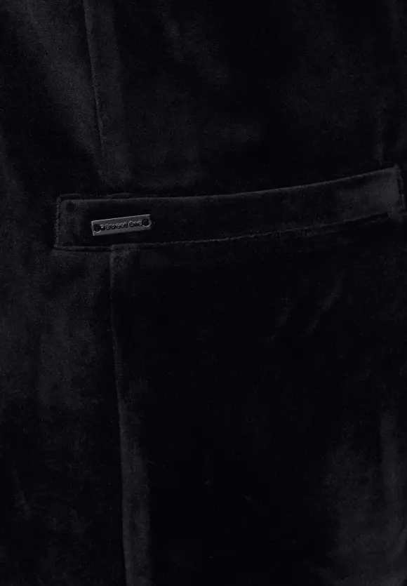 Longblazer in Samt Optik - Black