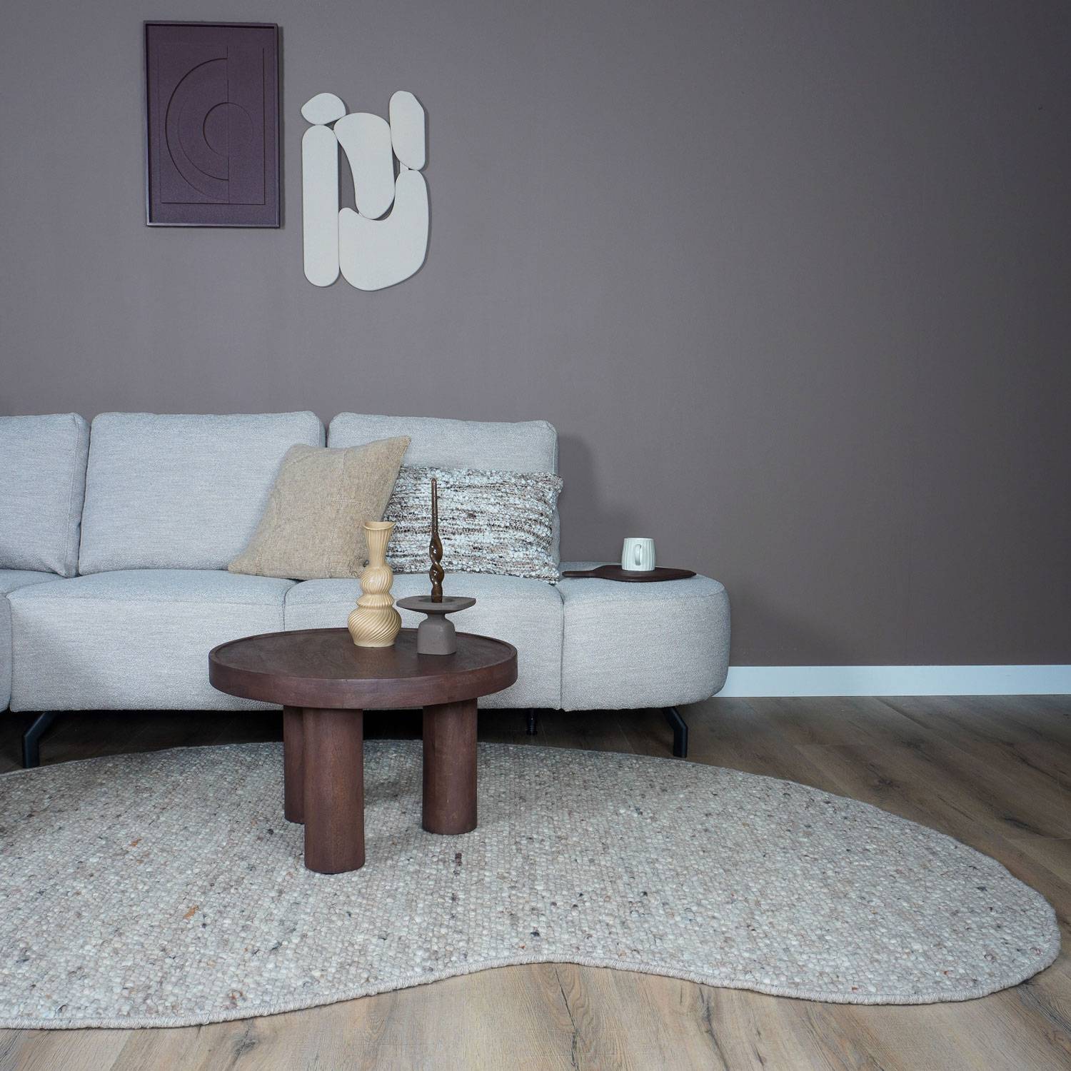 Vloerkleed Stone Organisch Donker Beige  160 x 230 cm