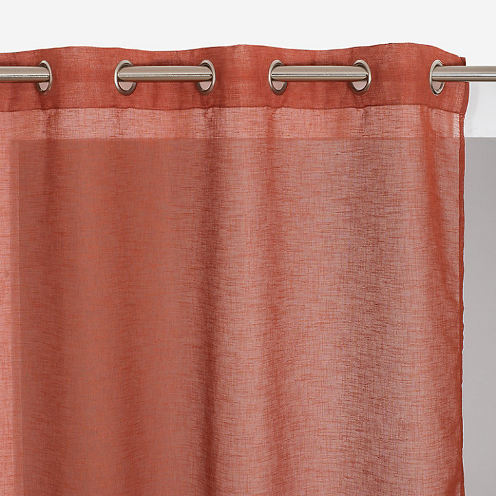Voilage Romane rouille L.240 x l.140 cm