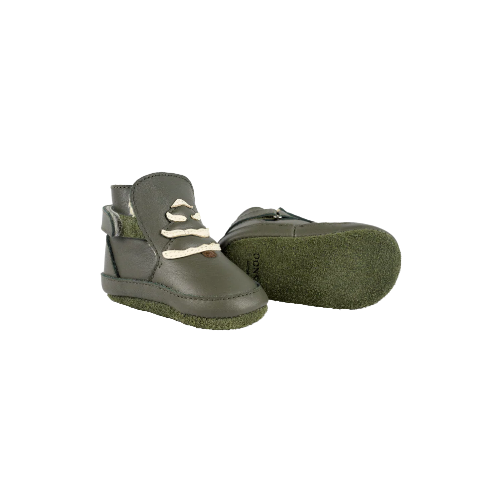 Aggas Booties | Christmas Tree | Olive Leather