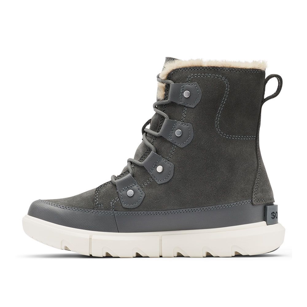 Sorel EXPLORER II JOAN FAUX FUR WP - Après-ski Femme grill/fawn