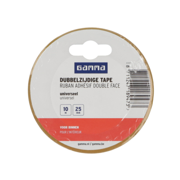 GAMMA dubbelzijdige tape smal 10 m x 25 mm