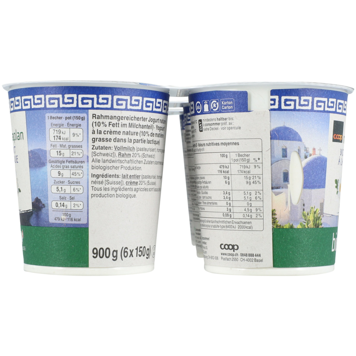 Natura Plan Bio Jog à la grecque Nature 6x150g