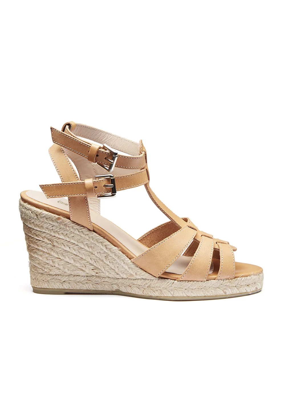 COMPENSé SALOME CUIR CAMEL