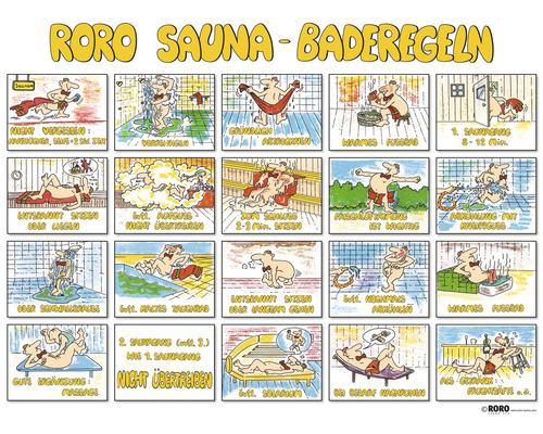 Saunabadregelsbord Roro voor mannen