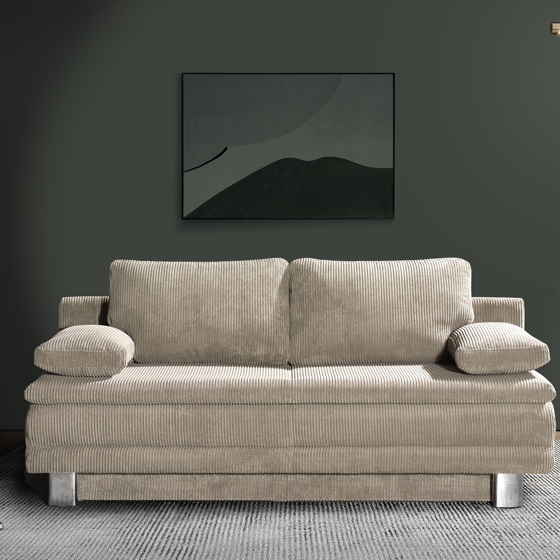 Schlafsofa - natur - mit Staukasten - 194 cm breit