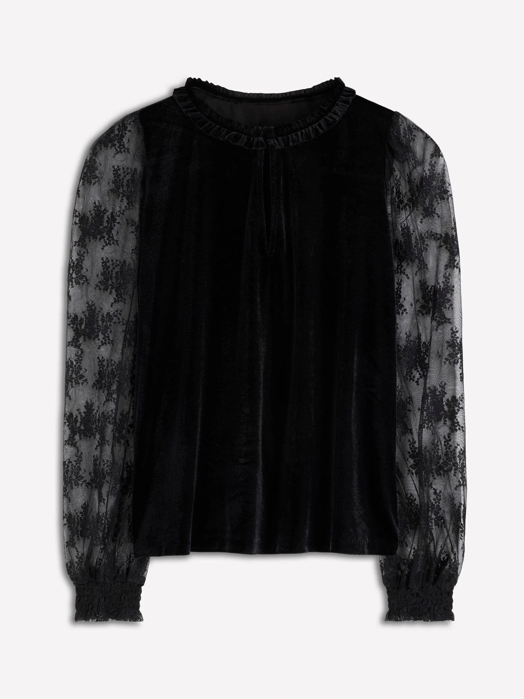 Boden Mixed Media Puff Blouse