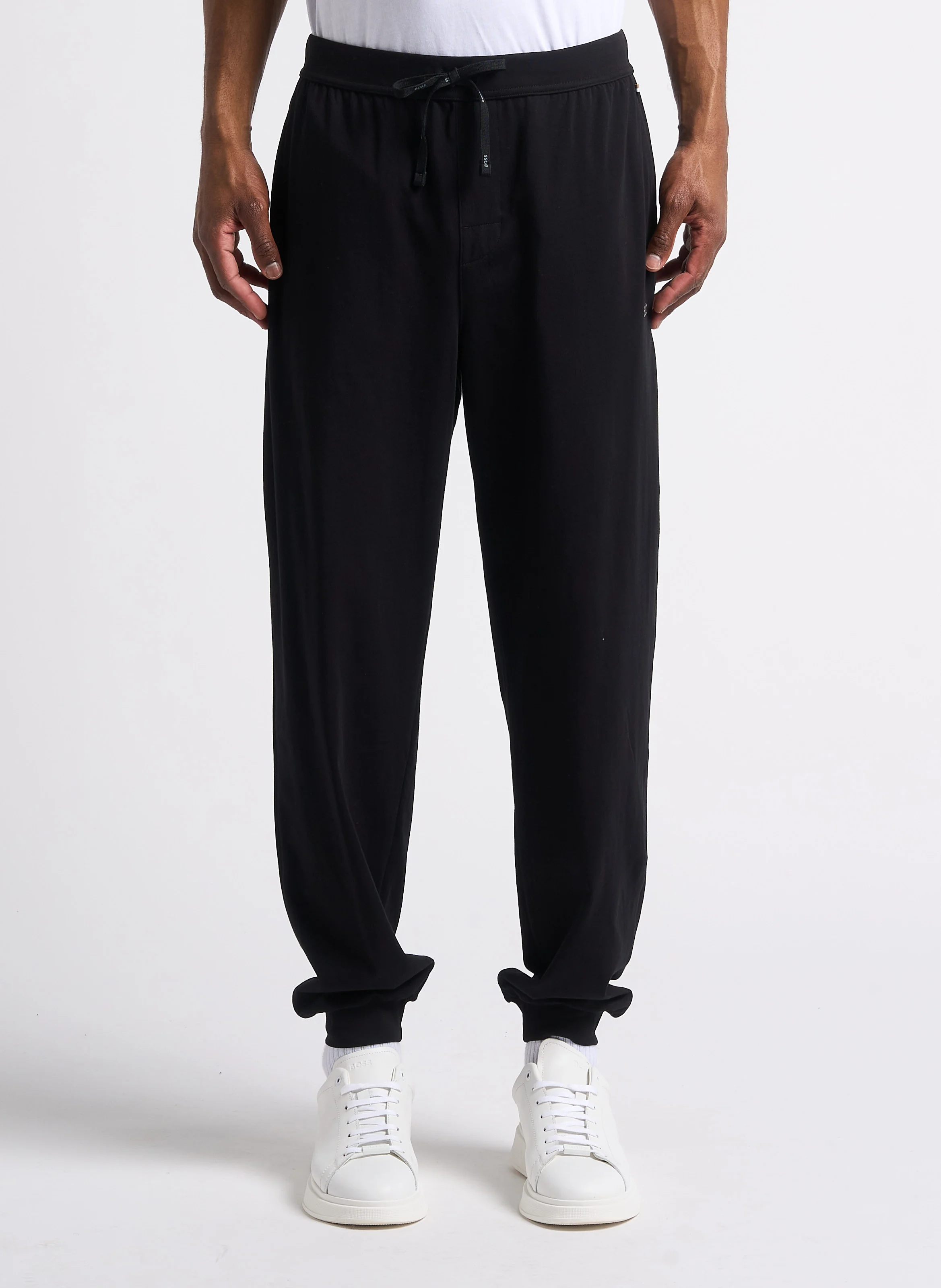 Jogging droit en coton | Noir