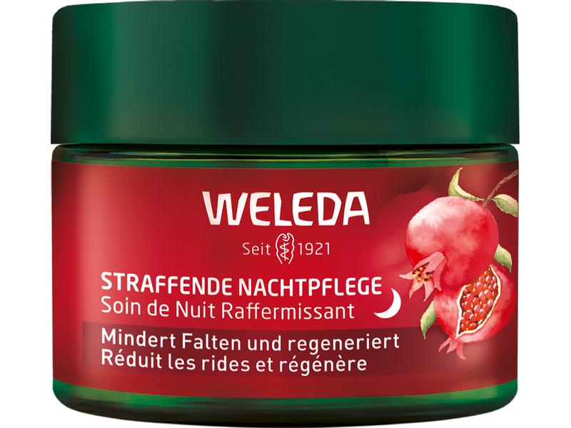 WELEDA Nachtcrème Granatapfel und Maca-Peptide 40 ml Natürliche Gesichtspflege mildert Falten