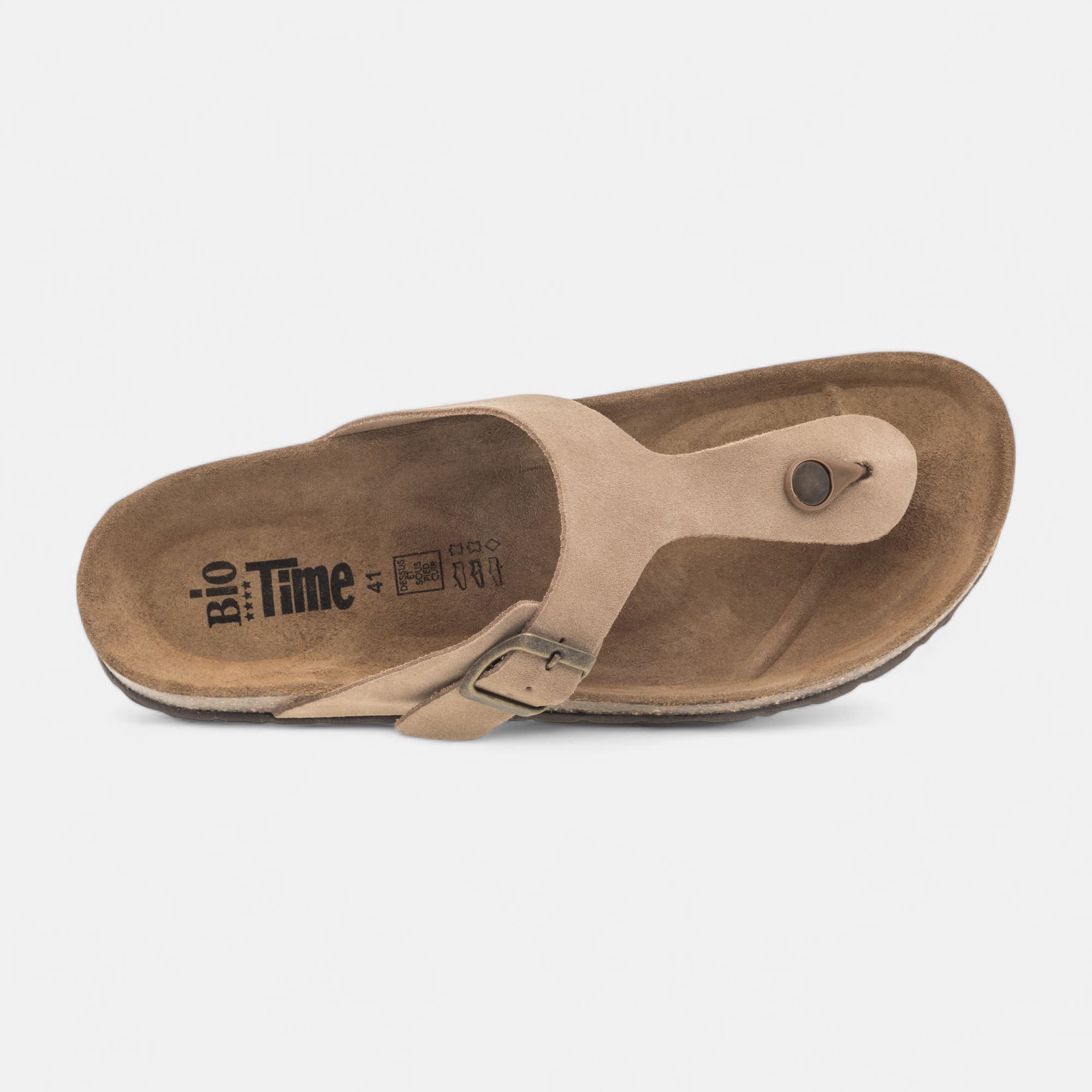 Mules semelle liège Homme en cuir beige