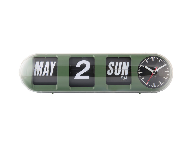 Wall Clock Tube Flip KA6032GR Jungle green
