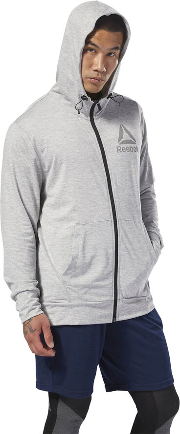 Reebok Speedwick Full Zip Hoody Grå
