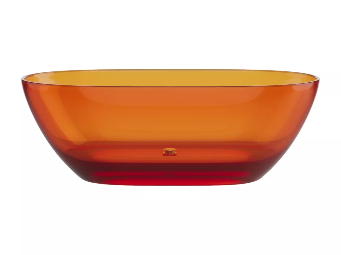 Baignoire îlot translucide - 292L - 160 x 72 x 56 cm - Orange - Résine - SPAVO