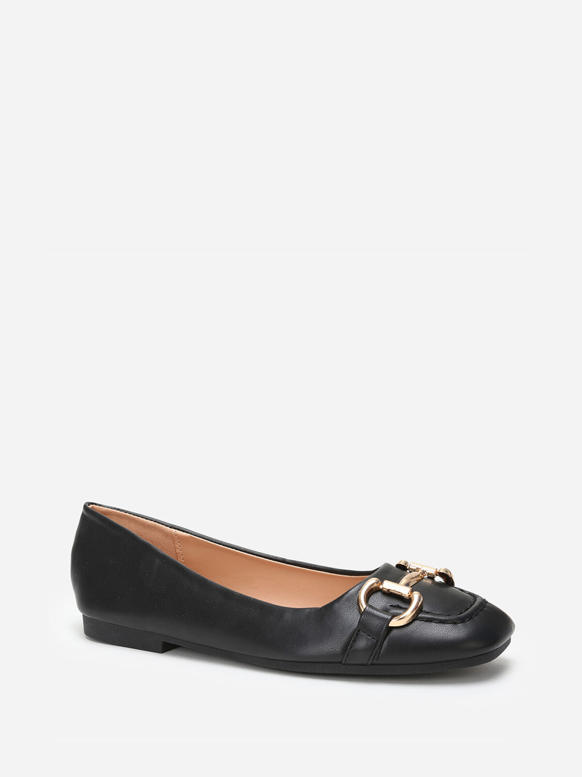 Ballerines à bout carré et mors- Noir