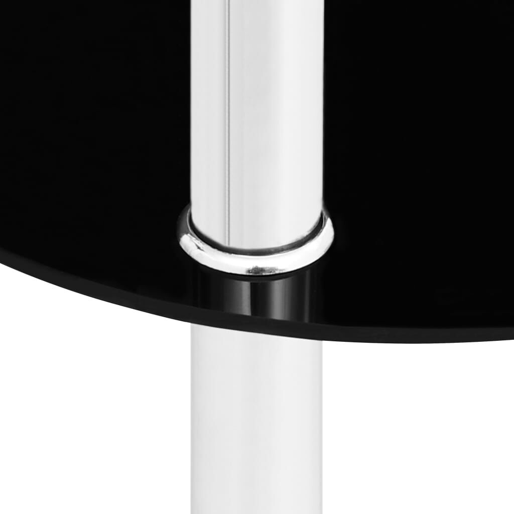 vidaXL Salontafel met 2 lagen, 38x38x50 cm, helder en zwart glas