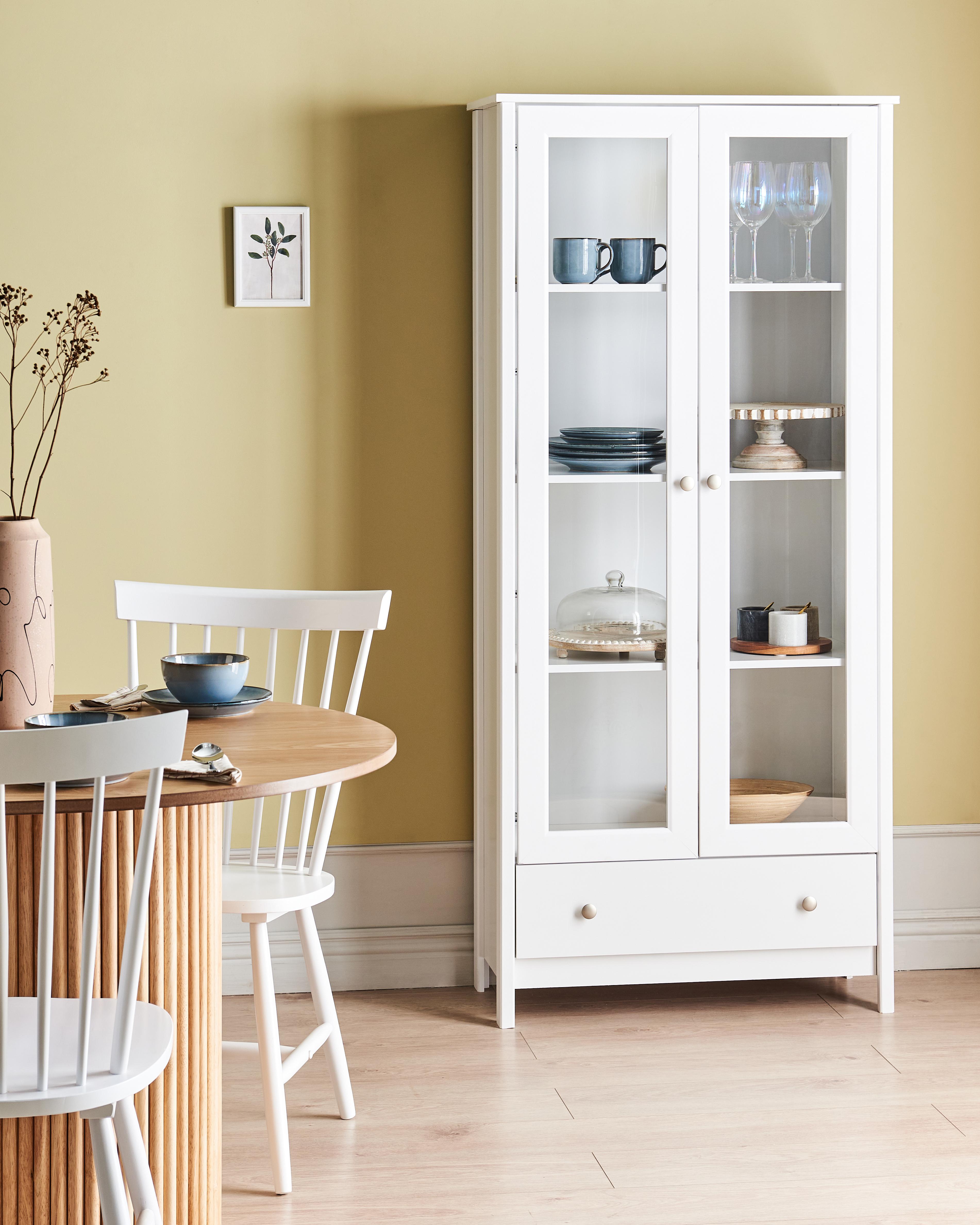Glazen vitrinekast NORNALUP 80 cm Wit