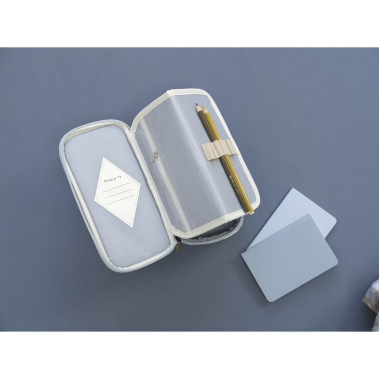 Fabelab Pencil Case - Cottage Blue Checks Multi print