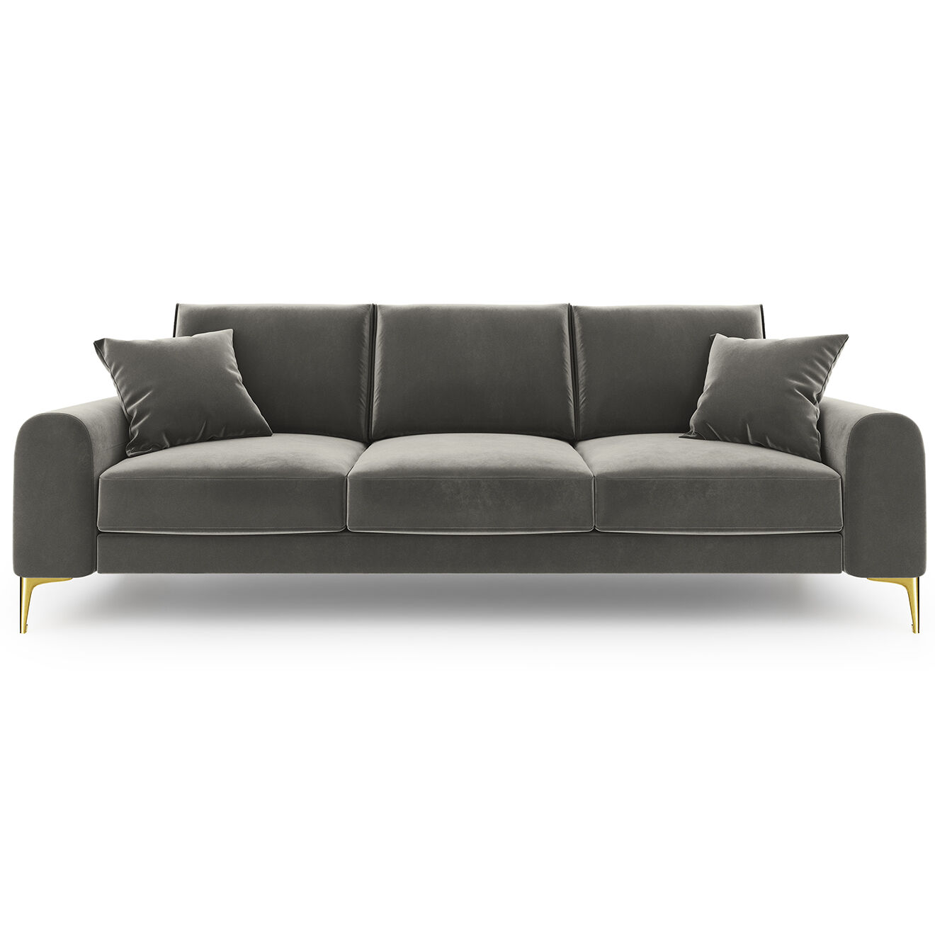 Mazzini Sofas Canapé Velours Madara gris - 237x102x90 cm