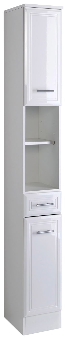 welltime Hochschrank »Neapel« Breite 25 cm, mit Hochglanzfronten und eleganter Fräsung