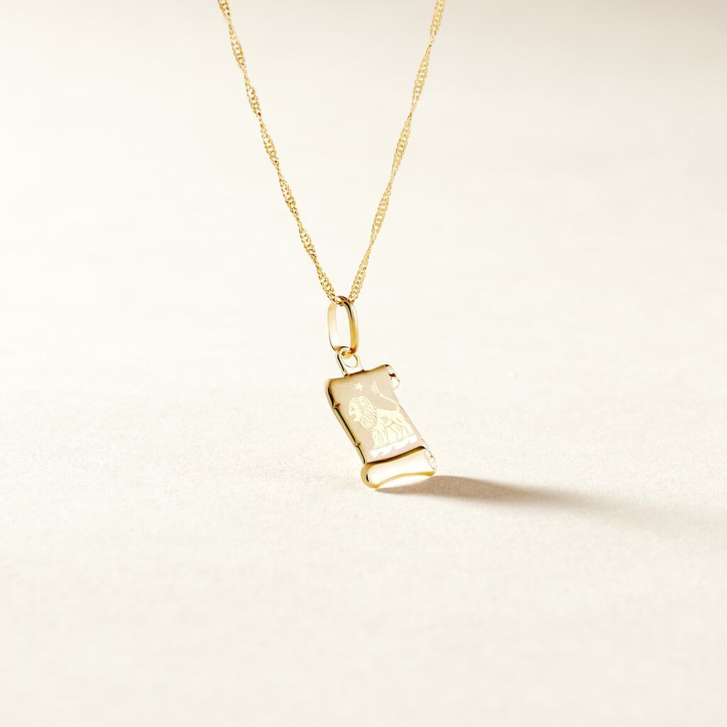 Pendentif Lamie Zodiaque Parchemin Or Jaune