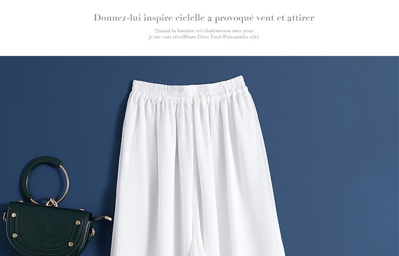 Shalala - Effen cropped culottes met elastische taille
