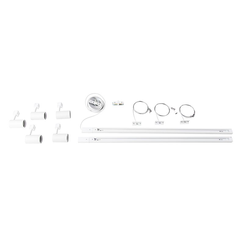Modern hangend railsysteem met 5 spots wit 1-fase  - Iconic Jeana